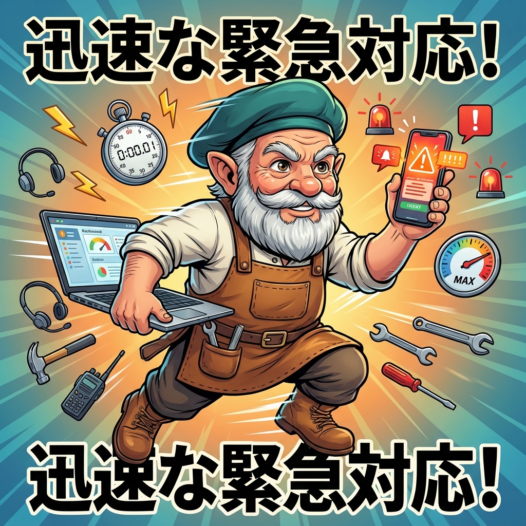 緊急時の対応スピードが段違い