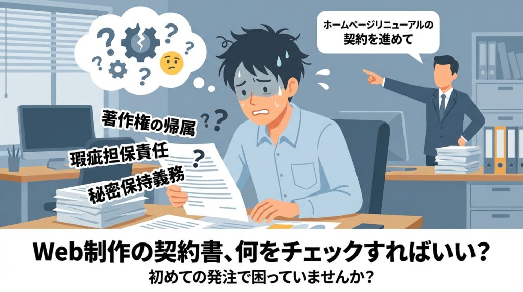 『著作権の帰属』『瑕疵担保責任』『秘密保持義務』って、一体何のこと?どこをチェックすればいいの?