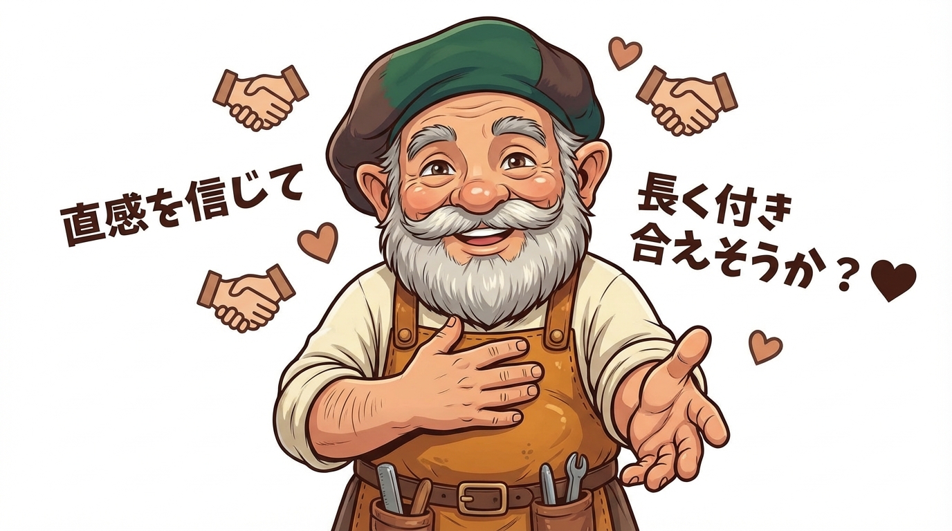 直感を信じる(長く付き合えそうか)