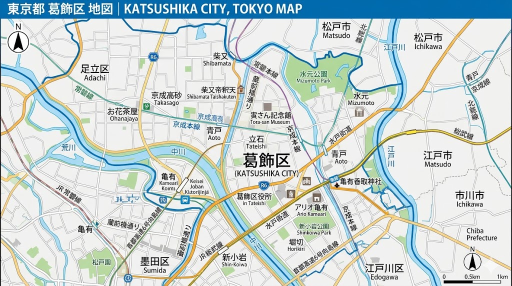葛飾区の地図