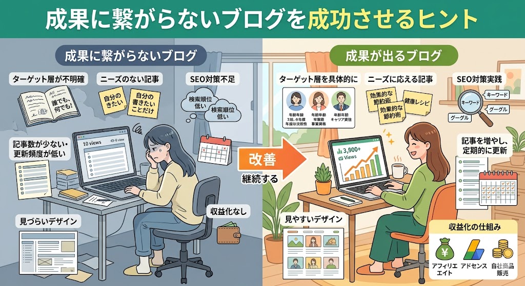 ブログ記事をたくさん書いているのに、成果に繋がらない