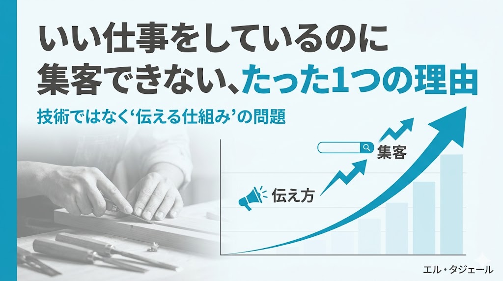いい仕事をしているのに集客できない、たった1つの理由